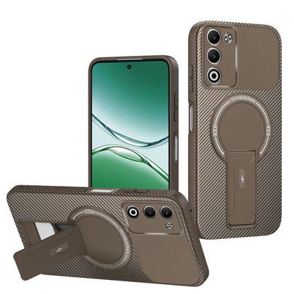 Carbon Fiber Texture MagSafe Phone Case with Holder, For OPPO Reno15 Pro 5G Global, For OPPO A5x 4G / 5G, For OPPO A5 5G / 4G Global, For OPPO Reno14 5G Global, For OPPO A5 Pro 5G / 4G Global, For OPPO Reno13 Pro Global, For OPPO Reno12 Pro Global