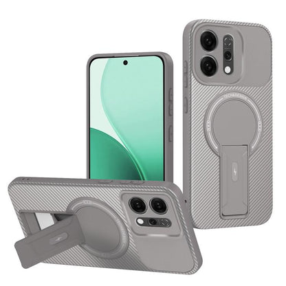 Carbon Fiber Texture MagSafe Phone Case with Holder, For OPPO Reno15 Pro 5G Global, For OPPO A5x 4G / 5G, For OPPO A5 5G / 4G Global, For OPPO Reno14 5G Global, For OPPO A5 Pro 5G / 4G Global, For OPPO Reno13 Pro Global, For OPPO Reno12 Pro Global