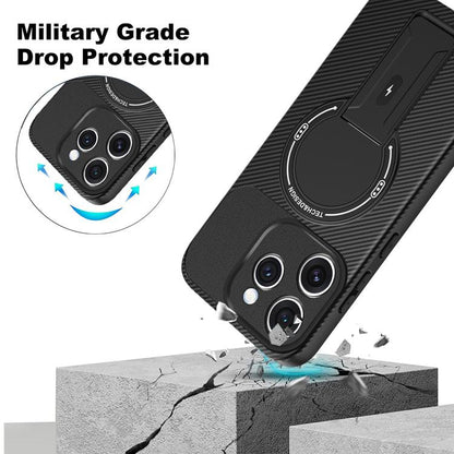 Carbon Fiber Texture MagSafe Phone Case with Holder, For OPPO Reno15 Pro 5G Global, For OPPO A5x 4G / 5G, For OPPO A5 5G / 4G Global, For OPPO Reno14 5G Global, For OPPO A5 Pro 5G / 4G Global, For OPPO Reno13 Pro Global, For OPPO Reno12 Pro Global
