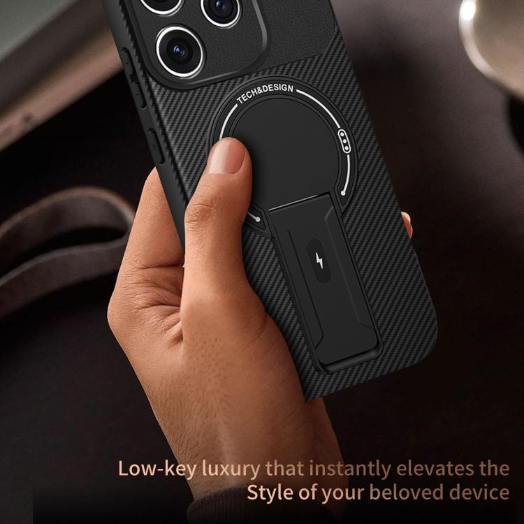 Carbon Fiber Texture MagSafe Phone Case with Holder, For OPPO Reno15 Pro 5G Global, For OPPO A5x 4G / 5G, For OPPO A5 5G / 4G Global, For OPPO Reno14 5G Global, For OPPO A5 Pro 5G / 4G Global, For OPPO Reno13 Pro Global, For OPPO Reno12 Pro Global