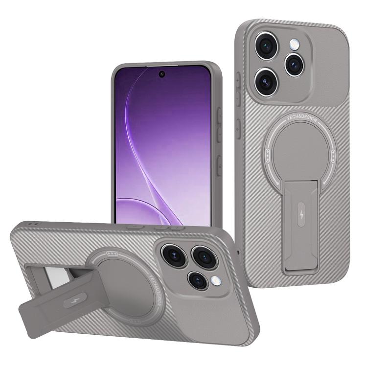 Carbon Fiber Texture MagSafe Phone Case with Holder, For OPPO Reno15 Pro 5G Global, For OPPO A5x 4G / 5G, For OPPO A5 5G / 4G Global, For OPPO Reno14 5G Global, For OPPO A5 Pro 5G / 4G Global, For OPPO Reno13 Pro Global, For OPPO Reno12 Pro Global