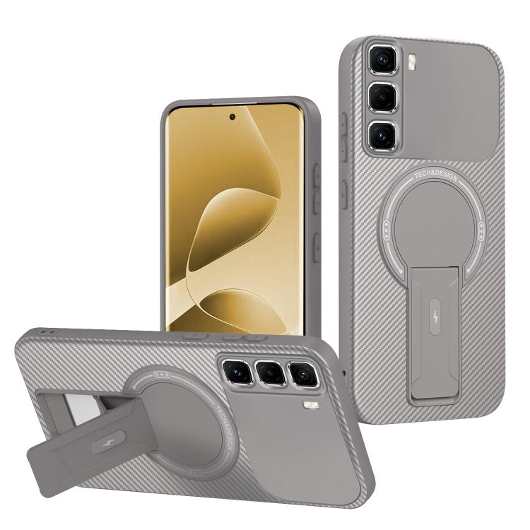 Carbon Fiber Texture MagSafe Phone Case with Holder, For Infinix Hot 70 5G, For Infinix Note Edge 5G, For Infinix Note 60 / 60 Pro 5G, For Infinix Hot 60 5G / Hot 60i 4G, For Infinix Hot 60 Pro+ 4G, For Infinix Hot 60 Pro 4G, For Infinix Hot 50 Pro+ 4G