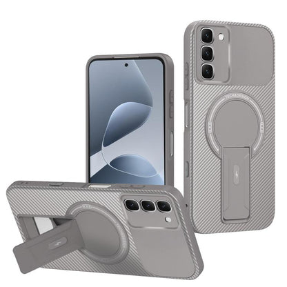 Carbon Fiber Texture MagSafe Phone Case with Holder, For Infinix Hot 70 5G, For Infinix Note Edge 5G, For Infinix Note 60 / 60 Pro 5G, For Infinix Hot 60 5G / Hot 60i 4G, For Infinix Hot 60 Pro+ 4G, For Infinix Hot 60 Pro 4G, For Infinix Hot 50 Pro+ 4G