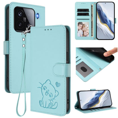 Embossed Heart Cat Leather Phone Case with Hand Strap, For Xiaomi 15 Ultra, For Xiaomi Poco X7 Pro 5G / Redmi Turbo 4 5G, For Xiaomi 15 Pro, For Xiaomi 15, For Xiaomi 14T Pro 5G, For Xiaomi 14T 5G, For Xiaomi Poco F6 5G, For Xiaomi Poco F6 Pro 5G      ...