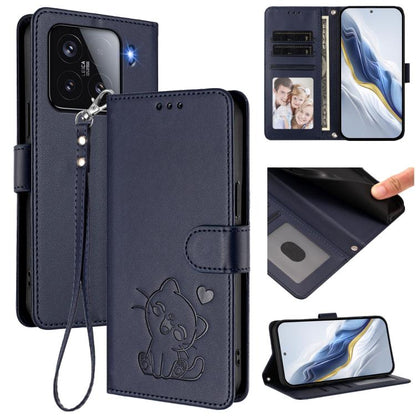 Embossed Heart Cat Leather Phone Case with Hand Strap, For Xiaomi 15 Ultra, For Xiaomi Poco X7 Pro 5G / Redmi Turbo 4 5G, For Xiaomi 15 Pro, For Xiaomi 15, For Xiaomi 14T Pro 5G, For Xiaomi 14T 5G, For Xiaomi Poco F6 5G, For Xiaomi Poco F6 Pro 5G      ...