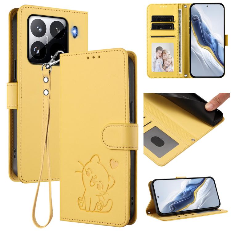 Embossed Heart Cat Leather Phone Case with Hand Strap, For Xiaomi 15 Ultra, For Xiaomi Poco X7 Pro 5G / Redmi Turbo 4 5G, For Xiaomi 15 Pro, For Xiaomi 15, For Xiaomi 14T Pro 5G, For Xiaomi 14T 5G, For Xiaomi Poco F6 5G, For Xiaomi Poco F6 Pro 5G      ...