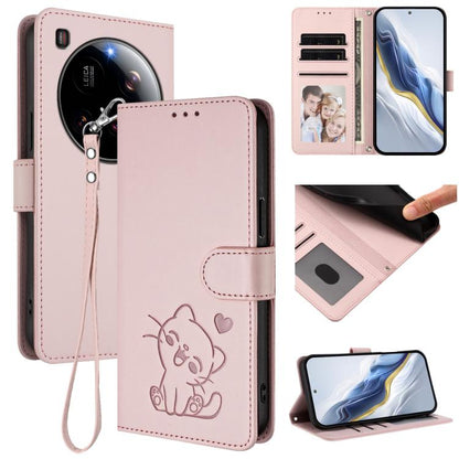 Embossed Heart Cat Leather Phone Case with Hand Strap, For Xiaomi 15 Ultra, For Xiaomi Poco X7 Pro 5G / Redmi Turbo 4 5G, For Xiaomi 15 Pro, For Xiaomi 15, For Xiaomi 14T Pro 5G, For Xiaomi 14T 5G, For Xiaomi Poco F6 5G, For Xiaomi Poco F6 Pro 5G      ...