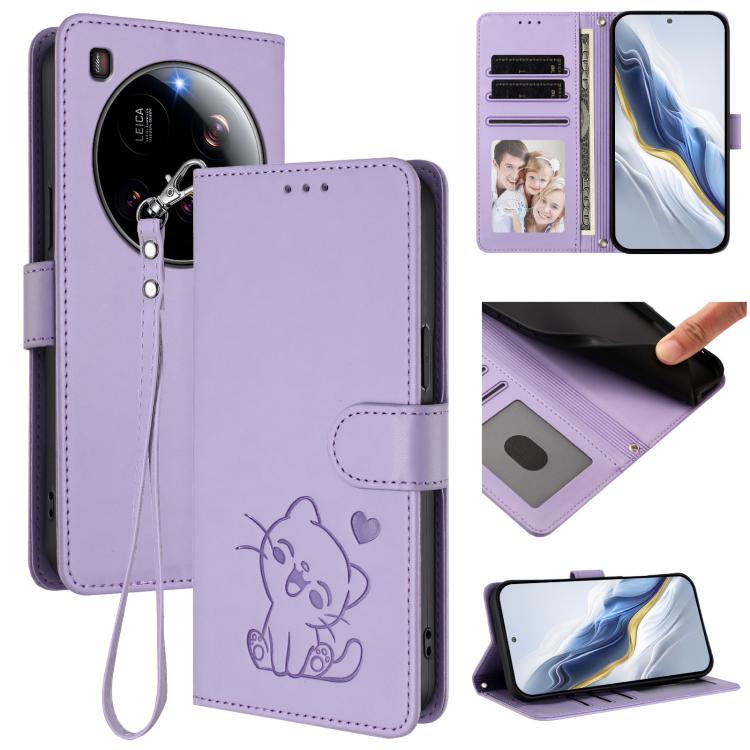 Embossed Heart Cat Leather Phone Case with Hand Strap, For Xiaomi 15 Ultra, For Xiaomi Poco X7 Pro 5G / Redmi Turbo 4 5G, For Xiaomi 15 Pro, For Xiaomi 15, For Xiaomi 14T Pro 5G, For Xiaomi 14T 5G, For Xiaomi Poco F6 5G, For Xiaomi Poco F6 Pro 5G      ...