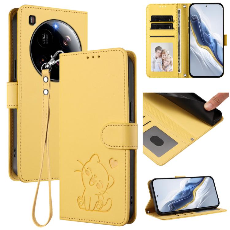 Embossed Heart Cat Leather Phone Case with Hand Strap, For Xiaomi 15 Ultra, For Xiaomi Poco X7 Pro 5G / Redmi Turbo 4 5G, For Xiaomi 15 Pro, For Xiaomi 15, For Xiaomi 14T Pro 5G, For Xiaomi 14T 5G, For Xiaomi Poco F6 5G, For Xiaomi Poco F6 Pro 5G      ...