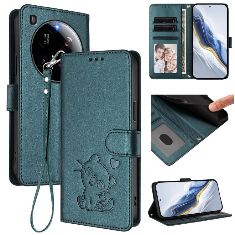 Embossed Heart Cat Leather Phone Case with Hand Strap, For Xiaomi 15 Ultra, For Xiaomi Poco X7 Pro 5G / Redmi Turbo 4 5G, For Xiaomi 15 Pro, For Xiaomi 15, For Xiaomi 14T Pro 5G, For Xiaomi 14T 5G, For Xiaomi Poco F6 5G, For Xiaomi Poco F6 Pro 5G      ...