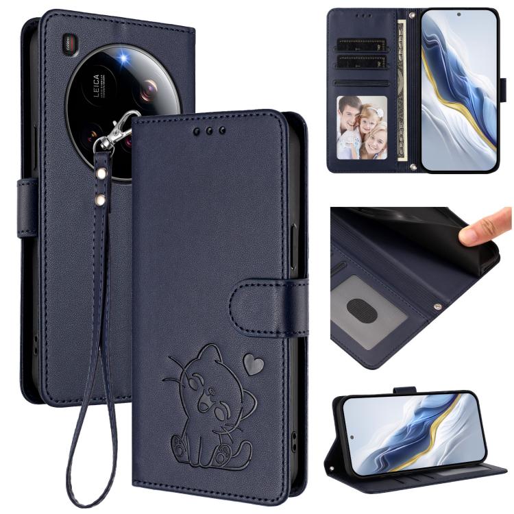 Embossed Heart Cat Leather Phone Case with Hand Strap, For Xiaomi 15 Ultra, For Xiaomi Poco X7 Pro 5G / Redmi Turbo 4 5G, For Xiaomi 15 Pro, For Xiaomi 15, For Xiaomi 14T Pro 5G, For Xiaomi 14T 5G, For Xiaomi Poco F6 5G, For Xiaomi Poco F6 Pro 5G      ...