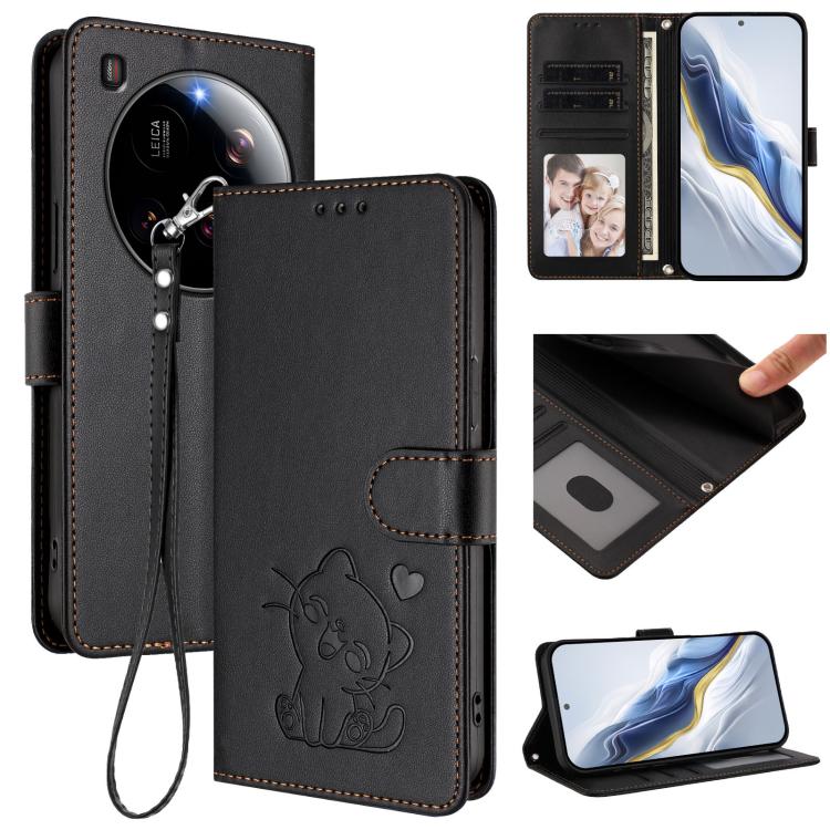 Embossed Heart Cat Leather Phone Case with Hand Strap, For Xiaomi 15 Ultra, For Xiaomi Poco X7 Pro 5G / Redmi Turbo 4 5G, For Xiaomi 15 Pro, For Xiaomi 15, For Xiaomi 14T Pro 5G, For Xiaomi 14T 5G, For Xiaomi Poco F6 5G, For Xiaomi Poco F6 Pro 5G      ...