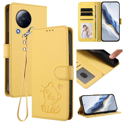 Embossed Heart Cat Leather Phone Case with Hand Strap, For Xiaomi Poco X6 Pro 5G / Redmi K70E 5G, For Xiaomi 14 Ultra 5G, For Xiaomi 14 Pro 5G, For Xiaomi 14 5G, For Xiaomi 13T / 13T Pro 5G, For Xiaomi 13 Ultra, For Xiaomi Civi 3 5G                    ...