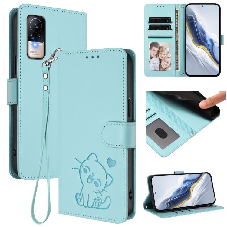 Embossed Heart Cat Leather Phone Case with Hand Strap, For Xiaomi 13 5G, For Xiaomi 12S Ultra, For Xiaomi 12 Pro / 12S Pro, For Xiaomi 12 5G / 12X 5G / 12S 5G, For Xiaomi 12 Lite, For Xiaomi Civi 1S, For Xiaomi Poco M4 Pro 4G, For Xiaomi Poco X4 Pro 5G