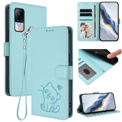 Embossed Heart Cat Leather Phone Case with Hand Strap, For Xiaomi 13 5G, For Xiaomi 12S Ultra, For Xiaomi 12 Pro / 12S Pro, For Xiaomi 12 5G / 12X 5G / 12S 5G, For Xiaomi 12 Lite, For Xiaomi Civi 1S, For Xiaomi Poco M4 Pro 4G, For Xiaomi Poco X4 Pro 5G