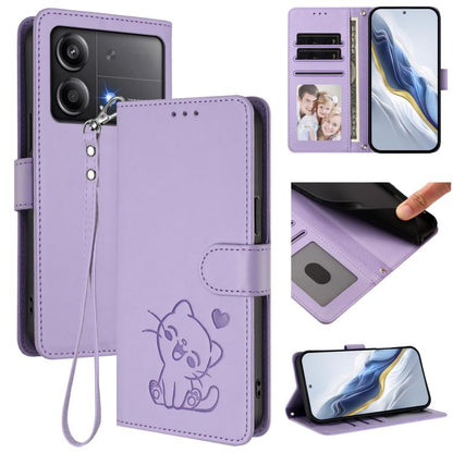 Embossed Heart Cat Leather Phone Case with Hand Strap, For Xiaomi 15 Ultra, For Xiaomi Poco X7 Pro 5G / Redmi Turbo 4 5G, For Xiaomi 15 Pro, For Xiaomi 15, For Xiaomi 14T Pro 5G, For Xiaomi 14T 5G, For Xiaomi Poco F6 5G, For Xiaomi Poco F6 Pro 5G      ...