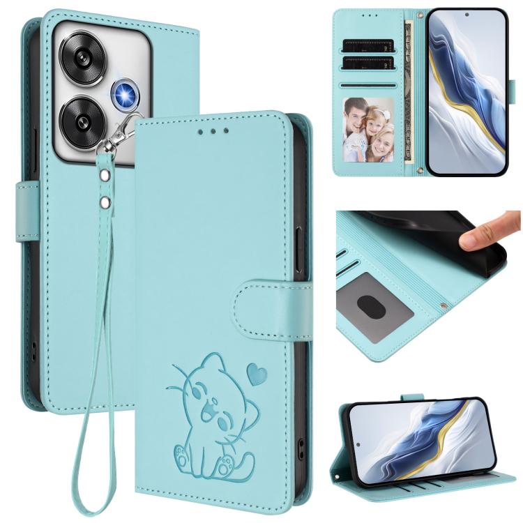 Embossed Heart Cat Leather Phone Case with Hand Strap, For Xiaomi 15 Ultra, For Xiaomi Poco X7 Pro 5G / Redmi Turbo 4 5G, For Xiaomi 15 Pro, For Xiaomi 15, For Xiaomi 14T Pro 5G, For Xiaomi 14T 5G, For Xiaomi Poco F6 5G, For Xiaomi Poco F6 Pro 5G      ...