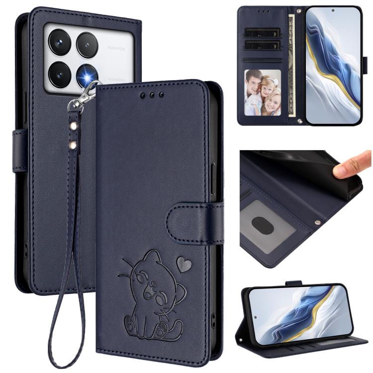 Embossed Heart Cat Leather Phone Case with Hand Strap, For Xiaomi 15 Ultra, For Xiaomi Poco X7 Pro 5G / Redmi Turbo 4 5G, For Xiaomi 15 Pro, For Xiaomi 15, For Xiaomi 14T Pro 5G, For Xiaomi 14T 5G, For Xiaomi Poco F6 5G, For Xiaomi Poco F6 Pro 5G      ...