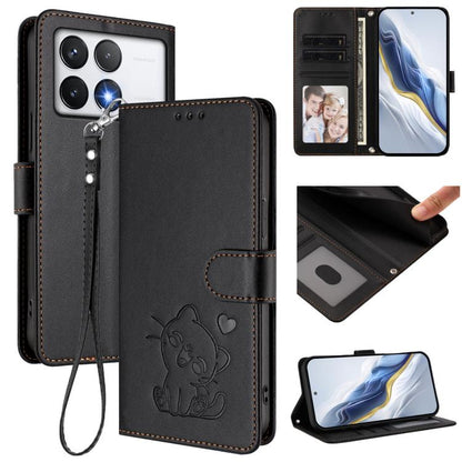 Embossed Heart Cat Leather Phone Case with Hand Strap, For Xiaomi 15 Ultra, For Xiaomi Poco X7 Pro 5G / Redmi Turbo 4 5G, For Xiaomi 15 Pro, For Xiaomi 15, For Xiaomi 14T Pro 5G, For Xiaomi 14T 5G, For Xiaomi Poco F6 5G, For Xiaomi Poco F6 Pro 5G      ...