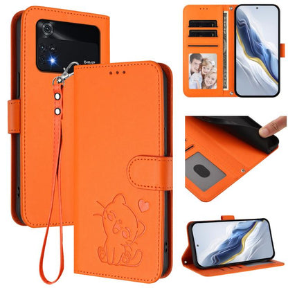 Embossed Heart Cat Leather Phone Case with Hand Strap, For Xiaomi 13 5G, For Xiaomi 12S Ultra, For Xiaomi 12 Pro / 12S Pro, For Xiaomi 12 5G / 12X 5G / 12S 5G, For Xiaomi 12 Lite, For Xiaomi Civi 1S, For Xiaomi Poco M4 Pro 4G, For Xiaomi Poco X4 Pro 5G