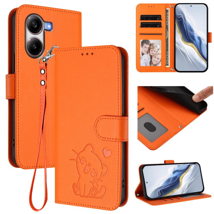Embossed Heart Cat Leather Phone Case with Hand Strap, For Xiaomi 15 Ultra, For Xiaomi Poco X7 Pro 5G / Redmi Turbo 4 5G, For Xiaomi 15 Pro, For Xiaomi 15, For Xiaomi 14T Pro 5G, For Xiaomi 14T 5G, For Xiaomi Poco F6 5G, For Xiaomi Poco F6 Pro 5G      ...
