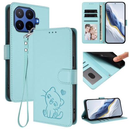 Embossed Heart Cat Leather Phone Case with Hand Strap, For Xiaomi 17 Max 5G, For Xiaomi 17T Pro 5G, For Xiaomi 15T Pro 5G, For Xiaomi 15T 5G, For Xiaomi Civi 5 Pro 5G, For Xiaomi 15S Pro 5G, For Xiaomi Poco F7 5G / Redmi Turbo 4 Pro 5G                 ...