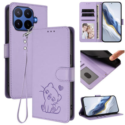 Embossed Heart Cat Leather Phone Case with Hand Strap, For Xiaomi 17 Max 5G, For Xiaomi 17T Pro 5G, For Xiaomi 15T Pro 5G, For Xiaomi 15T 5G, For Xiaomi Civi 5 Pro 5G, For Xiaomi 15S Pro 5G, For Xiaomi Poco F7 5G / Redmi Turbo 4 Pro 5G                 ...