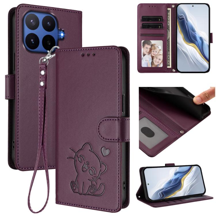 Embossed Heart Cat Leather Phone Case with Hand Strap, For Xiaomi 17 Max 5G, For Xiaomi 17T Pro 5G, For Xiaomi 15T Pro 5G, For Xiaomi 15T 5G, For Xiaomi Civi 5 Pro 5G, For Xiaomi 15S Pro 5G, For Xiaomi Poco F7 5G / Redmi Turbo 4 Pro 5G                 ...