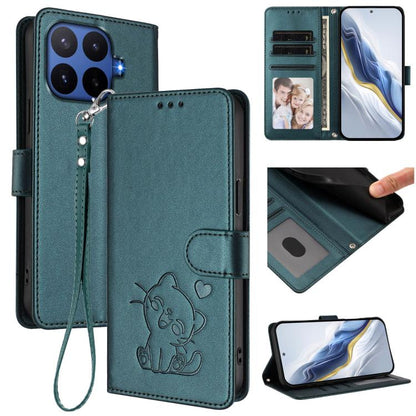 Embossed Heart Cat Leather Phone Case with Hand Strap, For Xiaomi 17 Max 5G, For Xiaomi 17T Pro 5G, For Xiaomi 15T Pro 5G, For Xiaomi 15T 5G, For Xiaomi Civi 5 Pro 5G, For Xiaomi 15S Pro 5G, For Xiaomi Poco F7 5G / Redmi Turbo 4 Pro 5G                 ...