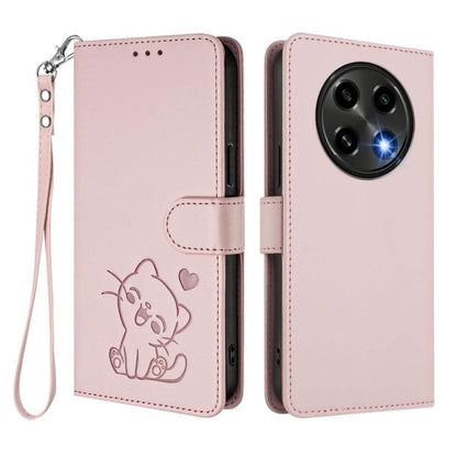 Embossed Heart Cat Leather Phone Case with Hand Strap, For OPPO A2 Pro 5G / F27 Pro 5G, For OPPO A60 4G Global, For OPPO Reno11 F 5G Global, For OPPO Find X7, For OPPO Reno11 5G Global, For OPPO Reno11 Pro 5G Global, For OPPO Find X7 Ultra             ...
