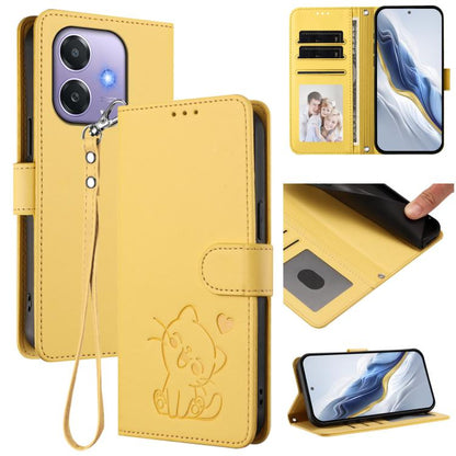 Embossed Heart Cat Leather Phone Case with Hand Strap, For OPPO Reno13 Pro 5G Global, For OPPO Reno13 5G Global, For OPPO Reno13 F 5G Global / 4G India, For OPPO A3x / A3 / A60 5G Global, For OPPO Find X8 5G, For OPPO A80 5G EU / K12x 5G Global        ...