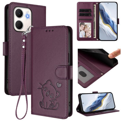 Embossed Heart Cat Leather Phone Case with Hand Strap, For OPPO A5x 5G / 4G Global, For OPPO A5 5G / A3 Pro 5G Global, For OPPO Reno14 Pro 5G, For OPPO Find X8s+ 5G, For OPPO Find X8s 5G, For OPPO Find X8 Ultra 5G, For OPPO A5 Pro 5G / 4G Global       ...