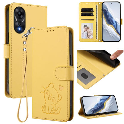 Embossed Heart Cat Leather Phone Case with Hand Strap, For OPPO A58 4G Global, For OPPO Reno10 / Reno10 Pro 5G Global, For OPPO A78 4G Global, For OPPO A98 5G / F23 5G India, For OPPO Find X8 Pro 5G, For OPPO A78 5G Global / A1x 5G                     ...