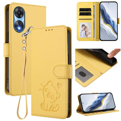 Embossed Heart Cat Leather Phone Case with Hand Strap, For OPPO A58 4G Global, For OPPO Reno10 / Reno10 Pro 5G Global, For OPPO A78 4G Global, For OPPO A98 5G / F23 5G India, For OPPO Find X8 Pro 5G, For OPPO A78 5G Global / A1x 5G                     ...