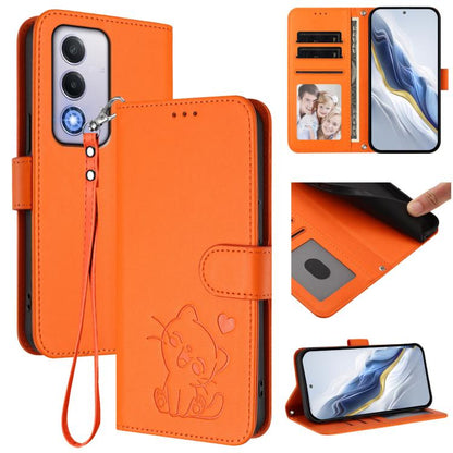 Embossed Heart Cat Leather Phone Case with Hand Strap, For OPPO Reno13 Pro 5G Global, For OPPO Reno13 5G Global, For OPPO Reno13 F 5G Global / 4G India, For OPPO A3x / A3 / A60 5G Global, For OPPO Find X8 5G, For OPPO A80 5G EU / K12x 5G Global        ...