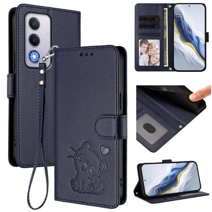 Embossed Heart Cat Leather Phone Case with Hand Strap, For OPPO Reno13 Pro 5G Global, For OPPO Reno13 5G Global, For OPPO Reno13 F 5G Global / 4G India, For OPPO A3x / A3 / A60 5G Global, For OPPO Find X8 5G, For OPPO A80 5G EU / K12x 5G Global        ...