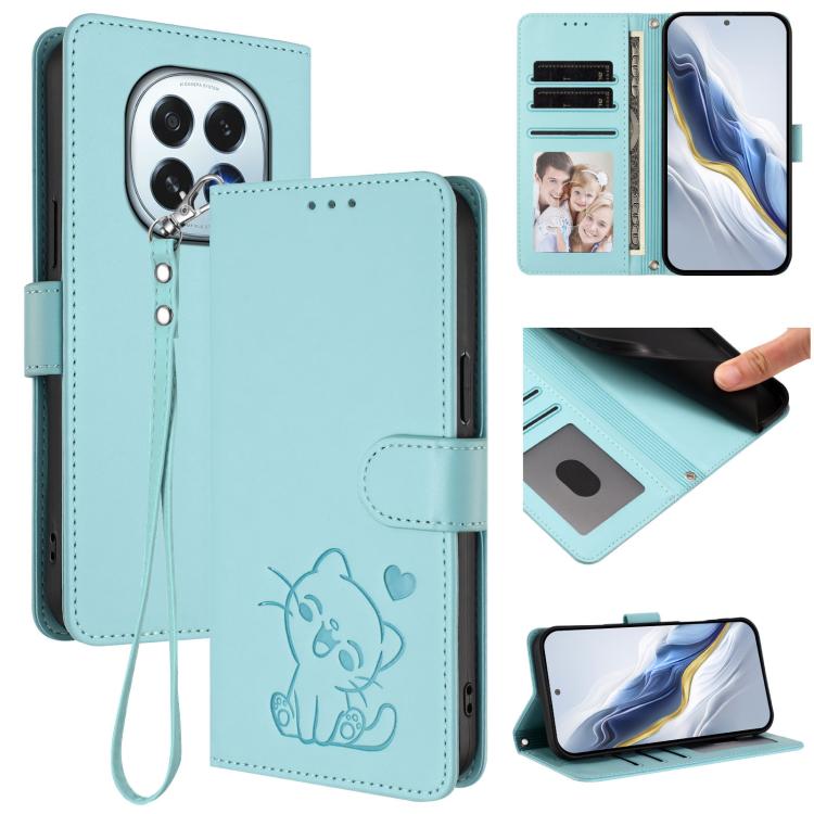 Embossed Heart Cat Leather Phone Case with Hand Strap, For OPPO A5x 5G / 4G Global, For OPPO A5 5G / A3 Pro 5G Global, For OPPO Reno14 Pro 5G, For OPPO Find X8s+ 5G, For OPPO Find X8s 5G, For OPPO Find X8 Ultra 5G, For OPPO A5 Pro 5G / 4G Global       ...