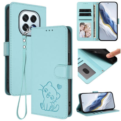Embossed Heart Cat Leather Phone Case with Hand Strap, For OPPO A5x 5G / 4G Global, For OPPO A5 5G / A3 Pro 5G Global, For OPPO Reno14 Pro 5G, For OPPO Find X8s+ 5G, For OPPO Find X8s 5G, For OPPO Find X8 Ultra 5G, For OPPO A5 Pro 5G / 4G Global       ...