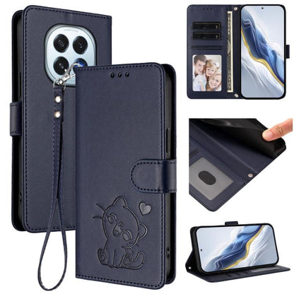 Embossed Heart Cat Leather Phone Case with Hand Strap, For OPPO A5x 5G / 4G Global, For OPPO A5 5G / A3 Pro 5G Global, For OPPO Reno14 Pro 5G, For OPPO Find X8s+ 5G, For OPPO Find X8s 5G, For OPPO Find X8 Ultra 5G, For OPPO A5 Pro 5G / 4G Global       ...