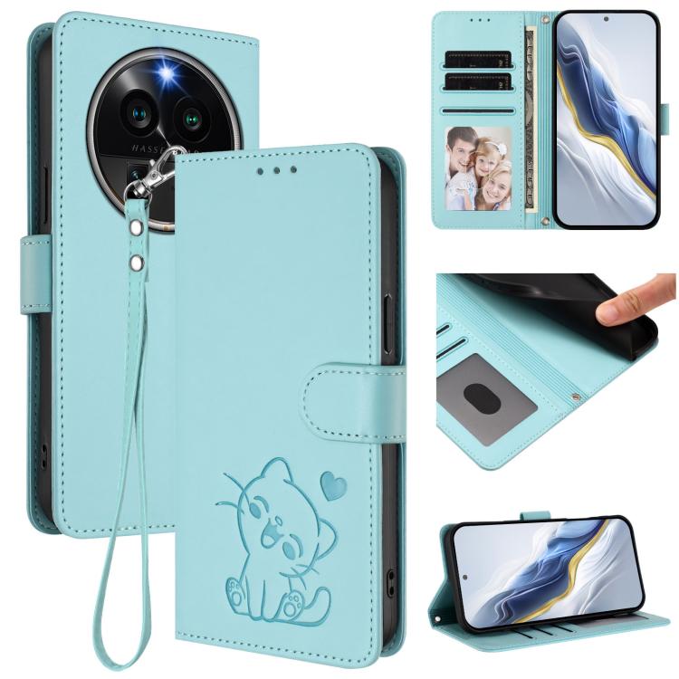 Embossed Heart Cat Leather Phone Case with Hand Strap, For OPPO A58 4G Global, For OPPO Reno10 / Reno10 Pro 5G Global, For OPPO A78 4G Global, For OPPO A98 5G / F23 5G India, For OPPO Find X8 Pro 5G, For OPPO A78 5G Global / A1x 5G                     ...