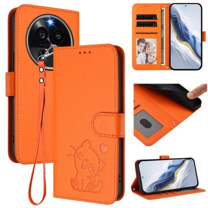 Embossed Heart Cat Leather Phone Case with Hand Strap, For OPPO A58 4G Global, For OPPO Reno10 / Reno10 Pro 5G Global, For OPPO A78 4G Global, For OPPO A98 5G / F23 5G India, For OPPO Find X8 Pro 5G, For OPPO A78 5G Global / A1x 5G                     ...
