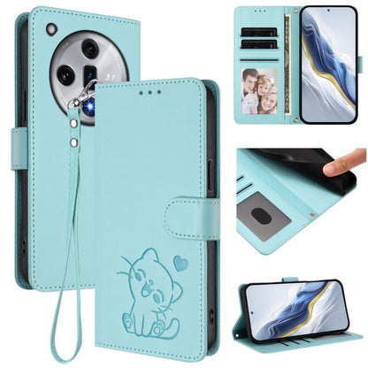Embossed Heart Cat Leather Phone Case with Hand Strap, For OPPO A2 Pro 5G / F27 Pro 5G, For OPPO A60 4G Global, For OPPO Reno11 F 5G Global, For OPPO Find X7, For OPPO Reno11 5G Global, For OPPO Reno11 Pro 5G Global, For OPPO Find X7 Ultra             ...