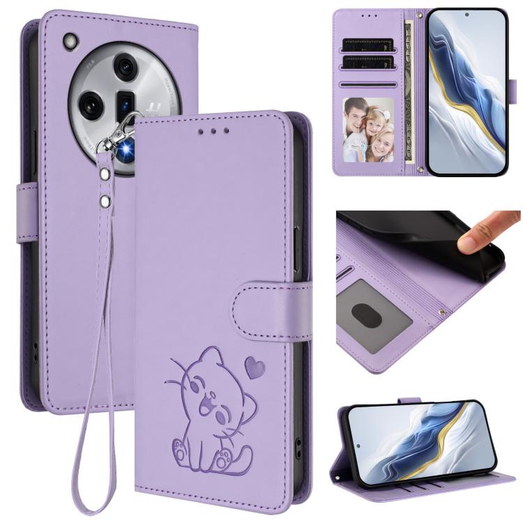 Embossed Heart Cat Leather Phone Case with Hand Strap, For OPPO A2 Pro 5G / F27 Pro 5G, For OPPO A60 4G Global, For OPPO Reno11 F 5G Global, For OPPO Find X7, For OPPO Reno11 5G Global, For OPPO Reno11 Pro 5G Global, For OPPO Find X7 Ultra             ...