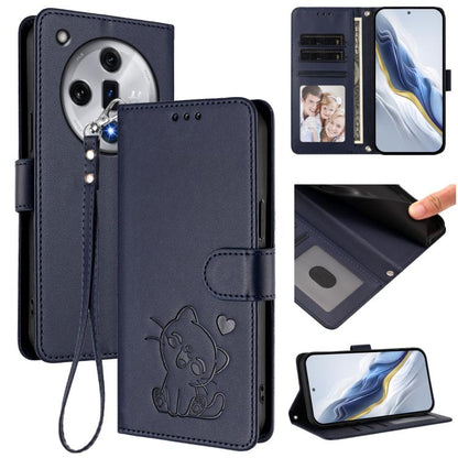 Embossed Heart Cat Leather Phone Case with Hand Strap, For OPPO A2 Pro 5G / F27 Pro 5G, For OPPO A60 4G Global, For OPPO Reno11 F 5G Global, For OPPO Find X7, For OPPO Reno11 5G Global, For OPPO Reno11 Pro 5G Global, For OPPO Find X7 Ultra             ...