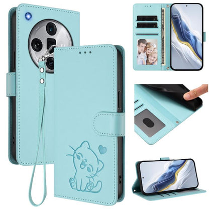 Embossed Heart Cat Leather Phone Case with Hand Strap, For OPPO A2 Pro 5G / F27 Pro 5G, For OPPO A60 4G Global, For OPPO Reno11 F 5G Global, For OPPO Find X7, For OPPO Reno11 5G Global, For OPPO Reno11 Pro 5G Global, For OPPO Find X7 Ultra             ...