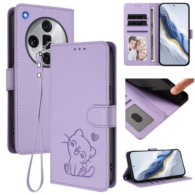 Embossed Heart Cat Leather Phone Case with Hand Strap, For OPPO A2 Pro 5G / F27 Pro 5G, For OPPO A60 4G Global, For OPPO Reno11 F 5G Global, For OPPO Find X7, For OPPO Reno11 5G Global, For OPPO Reno11 Pro 5G Global, For OPPO Find X7 Ultra             ...