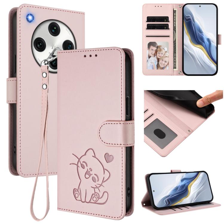 Embossed Heart Cat Leather Phone Case with Hand Strap, For OPPO A58 4G Global, For OPPO Reno10 / Reno10 Pro 5G Global, For OPPO A78 4G Global, For OPPO A98 5G / F23 5G India, For OPPO Find X8 Pro 5G, For OPPO A78 5G Global / A1x 5G                     ...