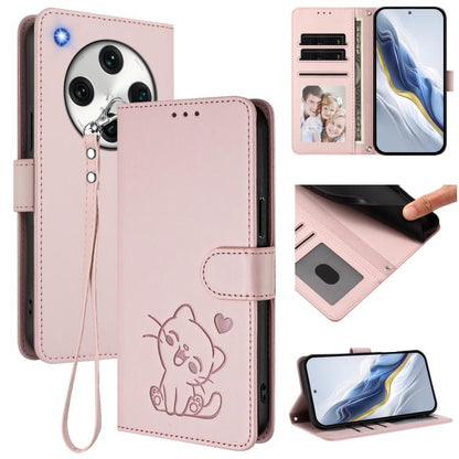 Embossed Heart Cat Leather Phone Case with Hand Strap, For OPPO A58 4G Global, For OPPO Reno10 / Reno10 Pro 5G Global, For OPPO A78 4G Global, For OPPO A98 5G / F23 5G India, For OPPO Find X8 Pro 5G, For OPPO A78 5G Global / A1x 5G                     ...