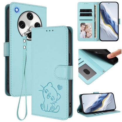 Embossed Heart Cat Leather Phone Case with Hand Strap, For OPPO A58 4G Global, For OPPO Reno10 / Reno10 Pro 5G Global, For OPPO A78 4G Global, For OPPO A98 5G / F23 5G India, For OPPO Find X8 Pro 5G, For OPPO A78 5G Global / A1x 5G                     ...