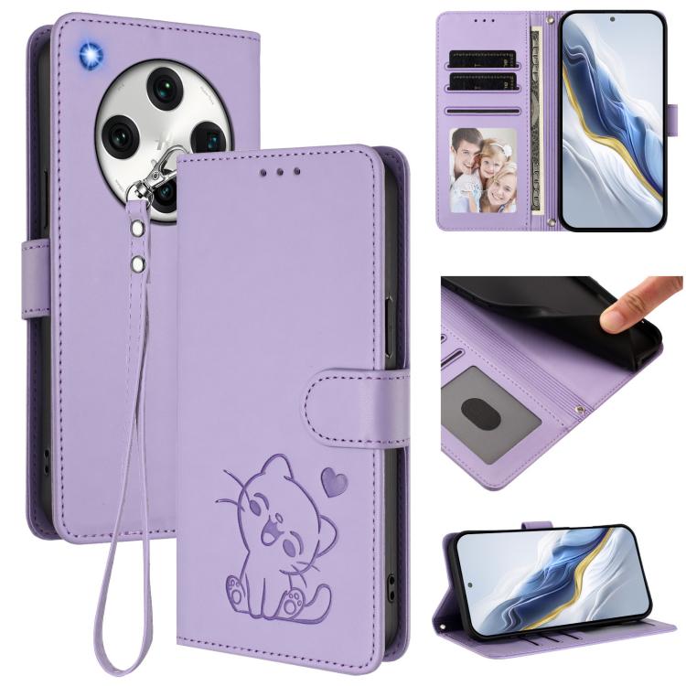 Embossed Heart Cat Leather Phone Case with Hand Strap, For OPPO A58 4G Global, For OPPO Reno10 / Reno10 Pro 5G Global, For OPPO A78 4G Global, For OPPO A98 5G / F23 5G India, For OPPO Find X8 Pro 5G, For OPPO A78 5G Global / A1x 5G                     ...